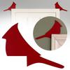 Red Wooden Bird Door Corner Ornament – Carved Decorative Bird Trim For Home Door Frames