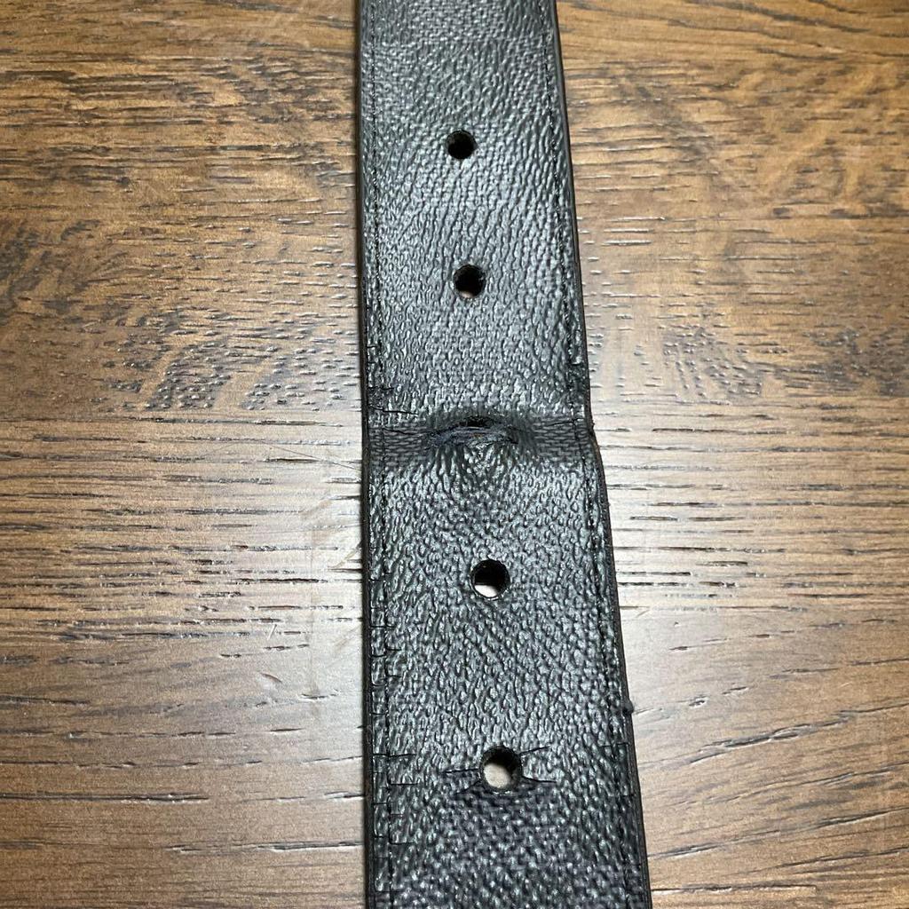 Used LOUIS VUITTON Damier Graphite Belt 90cm