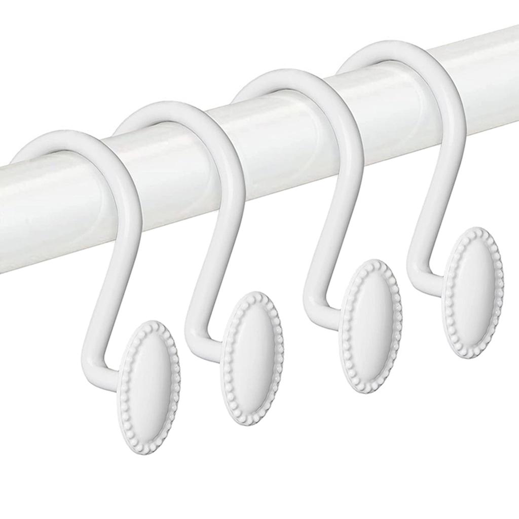 Duschdraperikrokar Legerade Ringar för Gardiner Gardiner Hängare 12 st Rostfritt Zinklegering Duschkrok Set för Hem och Hotell