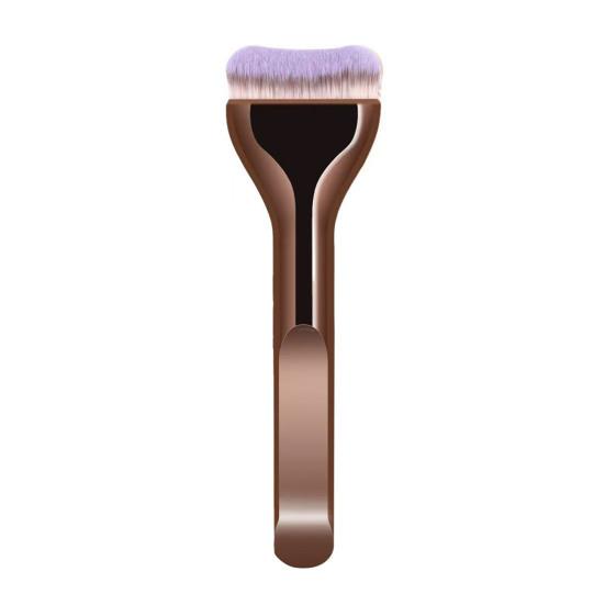 

Foundation Brush with Long Handle Flat Top Synthetic Bristles Liquid Makeup Brush Professional Facial Mud Applicator Kabuki Brush света кофе
