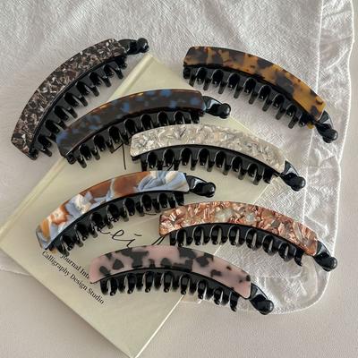 Acetic Acid Leopard Print Hair Clip Geometric Vertical Clip Creative Hairpin Girl