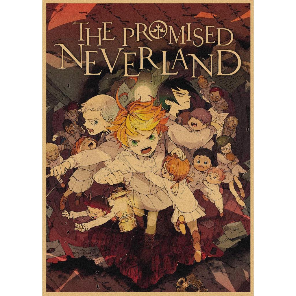 The Promised Neverland Anime Retro Kraft Paper Poster - Decorative Wall Art