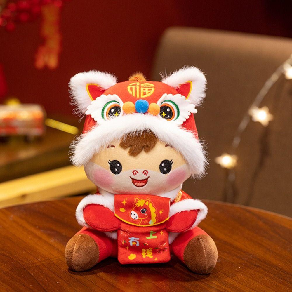 Lucky Chinese Zodiac Horse Cartoon Animal Pony Plush Doll Horse Stuffed Toys  Home Decor