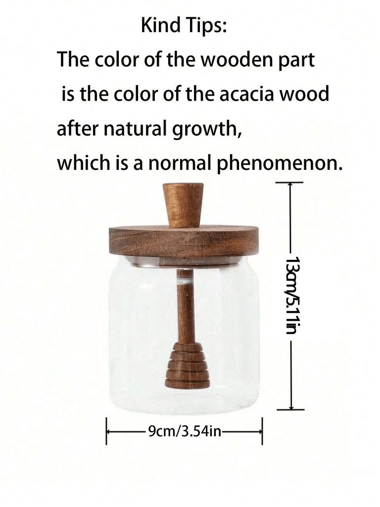 1/2/3 Stück Honigglas aus Glas, Honigtopf, luftdicht, fortschrittlicher, versiegelter Glastank, Mischstab mit Holzdeckel, transparente Honigflasche