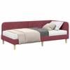 L Shaped Corner Bed Frame Burgundy 90 X 190 Cm Fabric