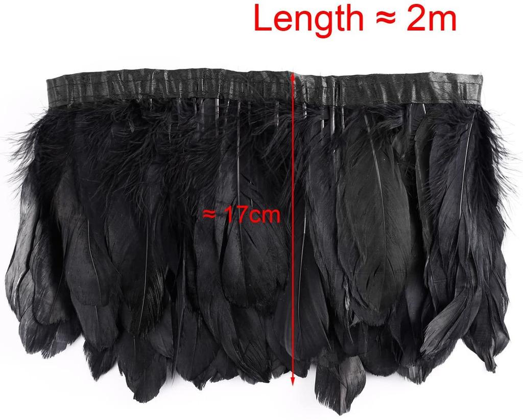 2Meters Colorful Goose Feathers Trim 15-20cm Plumes Fringe Ribbon for Wedding Party Dress Decoration Sewing Crafts Accessories
