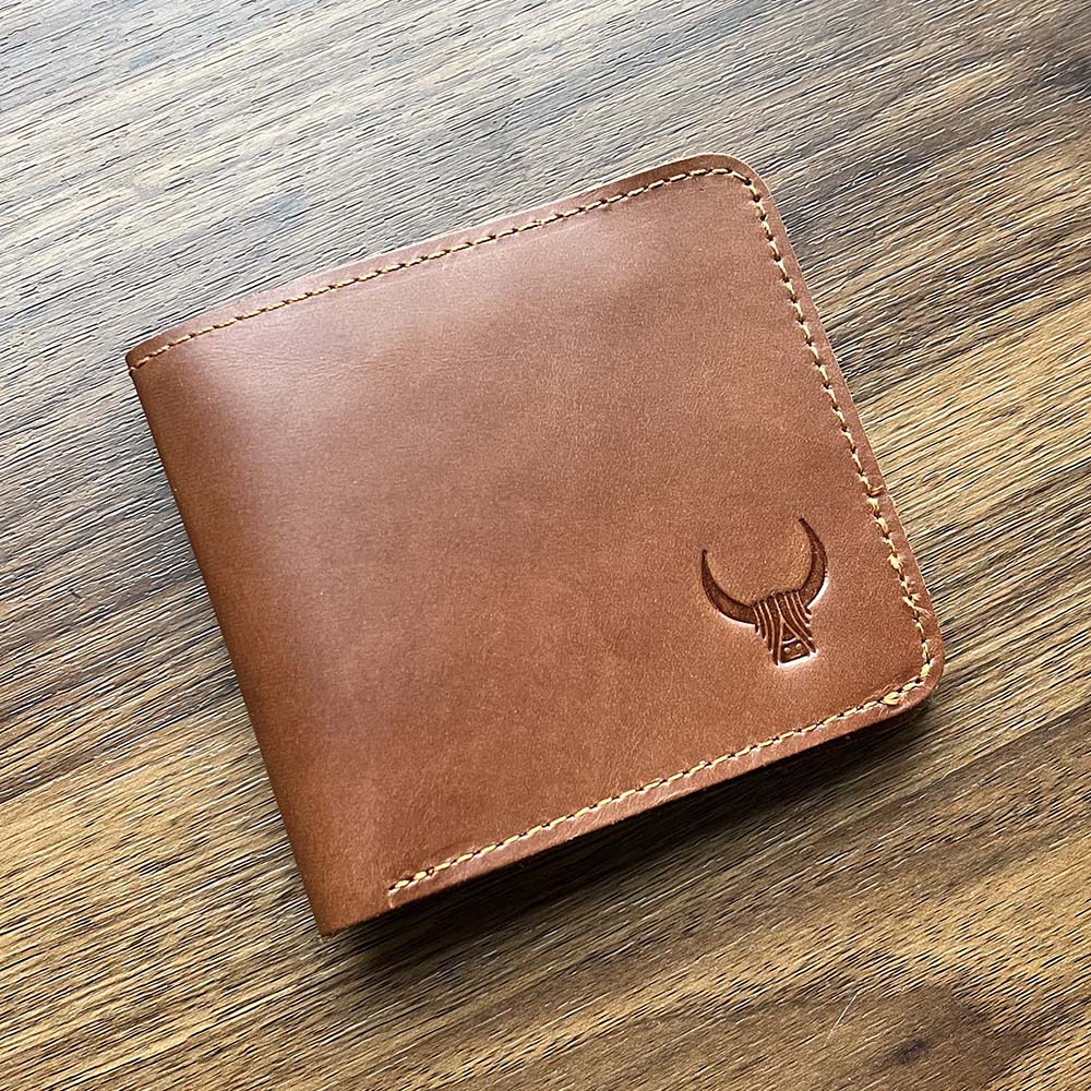 

Мужской кожаный кошелек ручной работы, минималистичный дизайнерский мужской кошелек из натуральной кожи коричневый