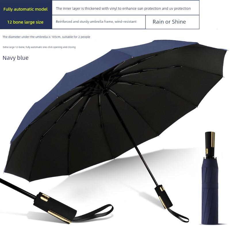 Umbrella Female Foldable Rain Dual-Use Men Thickened Foldable and Portable Automatic Sun-Proof UV Sun Umbrella