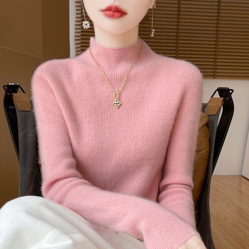 Tight Half-high Neck Bottoming Shirt Women's Fall and Winter Knitted Sweater