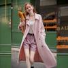 Bailuyu Damen Britischer Stil Doppelreihiger Langer Trenchcoat mit Abnehmbarem Gürtel (Frühjahrskollektion 2026)