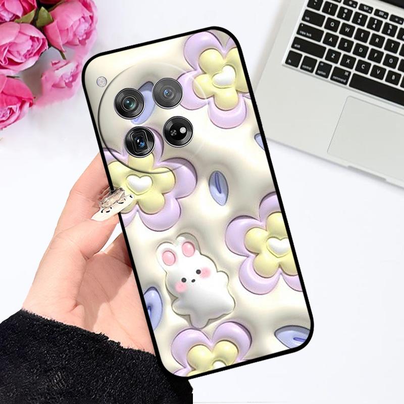 Case For OnePlus 12 Fundas 1+ 12 CPH2573 Floral Pattern TPU Silicone Phone Cover For One Plus 12R Capa CPH2585 Shockproof Bumper