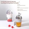 1pc 430ml Portable Flip Straw Cup Plastics Ins Style High-Capacity Water Bottles Tea Coffee Milk Heat-Resistant Juice Jelly Cups