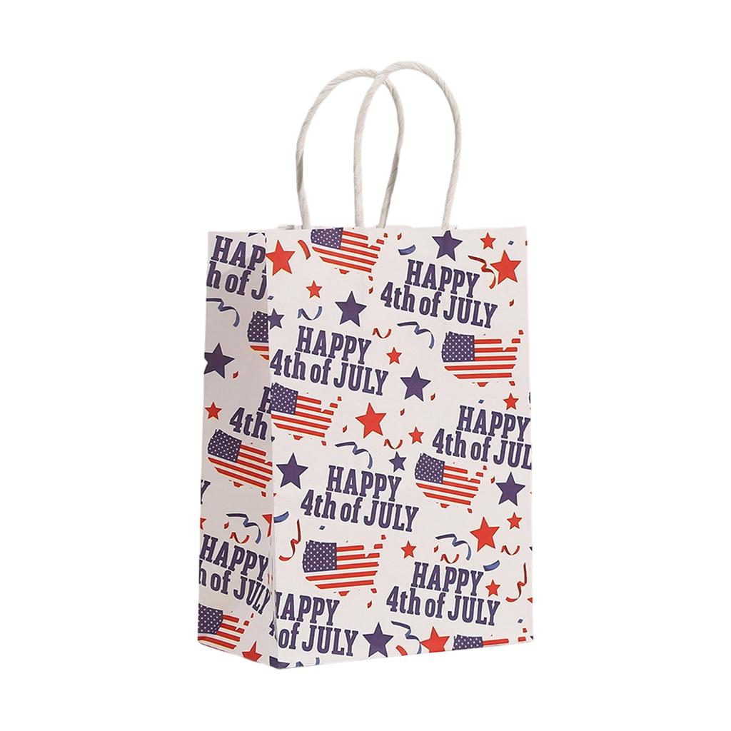 US Independence Day Themed Gift Packaging Bags Kraft Paper Bags Holiday Handbags