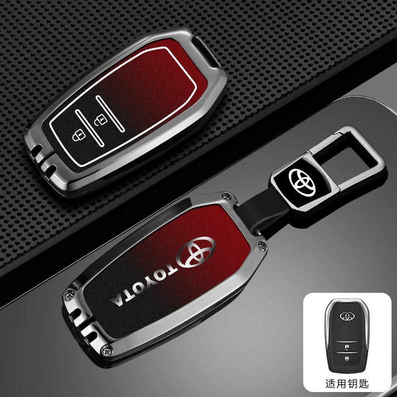 For Toyota CHR Hilux Fortuner Land Cruiser 200 Camry Corolla Crown RAV4 Highland Car Key Case Cover Shell Keychain Accessories