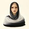 New Metal Bead Chain Gradient Chiffon Hijab Scarf For Woman Muslim Hijabs Fashion Shawl Wraps Islamic Turban Female Headscarf