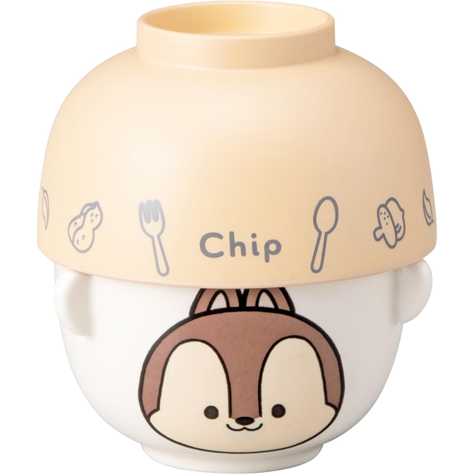 

Disney Chip n Dale Yululun Soup and Rice Bowl Set, Approx. 10 x 6 cm Diameter, Brown, Made in Japan, Chip Merchandise, Birthday Gift