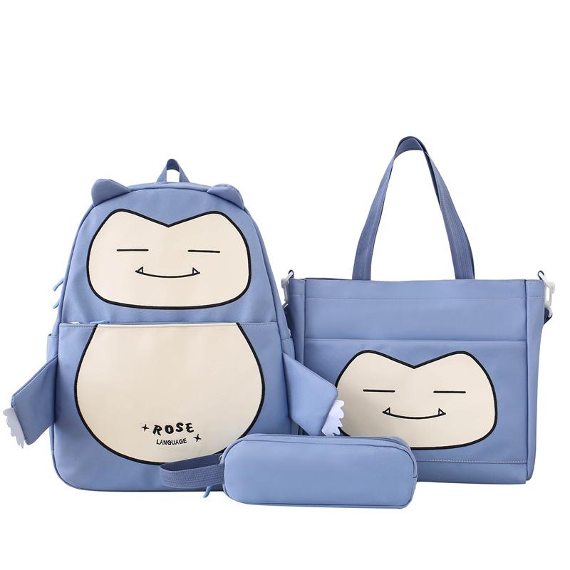 

Backpack New Large Capacity High Value Schoolbag Three Piece Set Student Cartoon Backpack