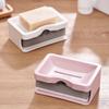 Plain-colored Draining Soap Dish Plastic Double-layer Soap Rack Simple Bathroom Soap Box  Kitchen