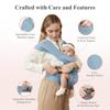 Newborn Carrier, Cozy Baby Carrier, Ergonomic Baby Wrap Carrier, Light Blue