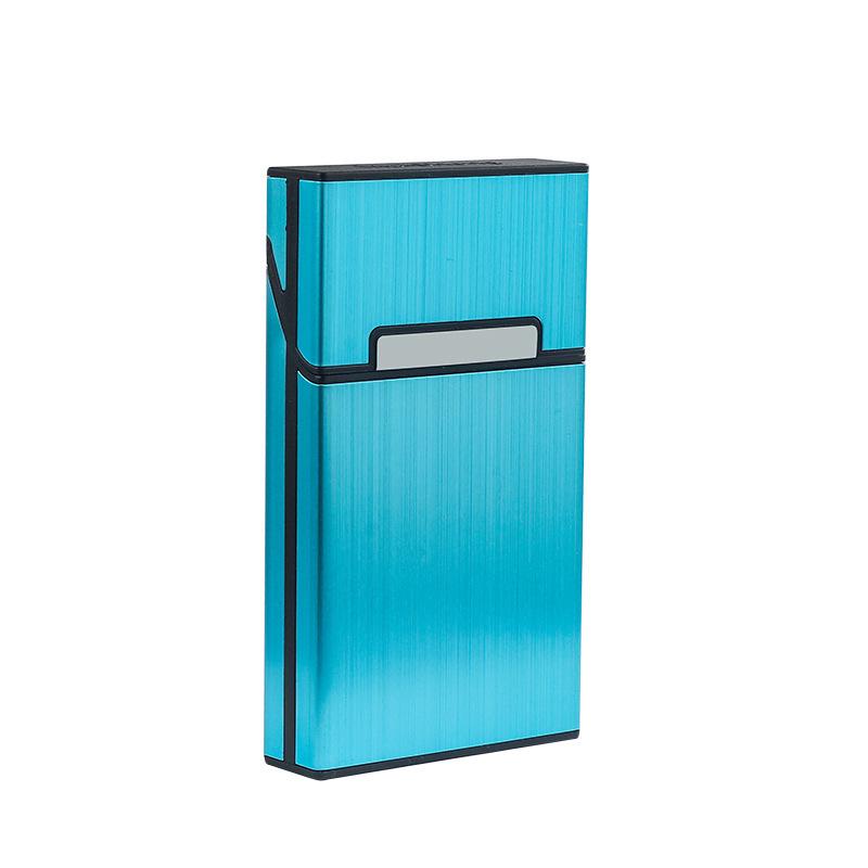 Korean Style Aluminum Alloy Cigarette Case, Holds 20 Regular or Slim Sticks, Magnetic Flip-Top, Unisex Design
