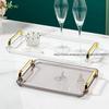 Rectangular Light Luxury European Acrylic Decorative Rectangular with Handle Household Tableware Tray