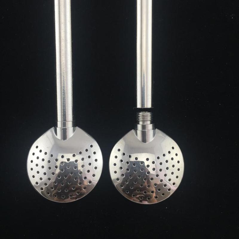 Paille cuillère à boire en acier inoxydable Filtre à thé Pailles à thé Yerba Maté Bombilla Gourd Réutilisable Outils à café et à thé Outil à thé lavable