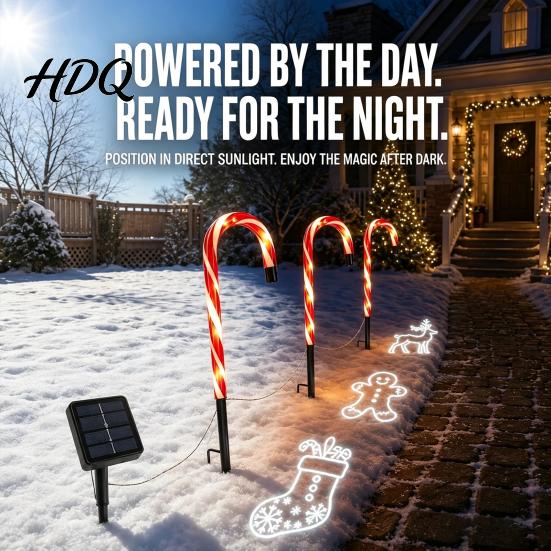 Outdoor Christmas Pathway Lights 4Pcs Solar Candy Cane Lights Stake Waterproof Powered Garden for Yard Lawn Patio Holiday Decorations Red White Decor