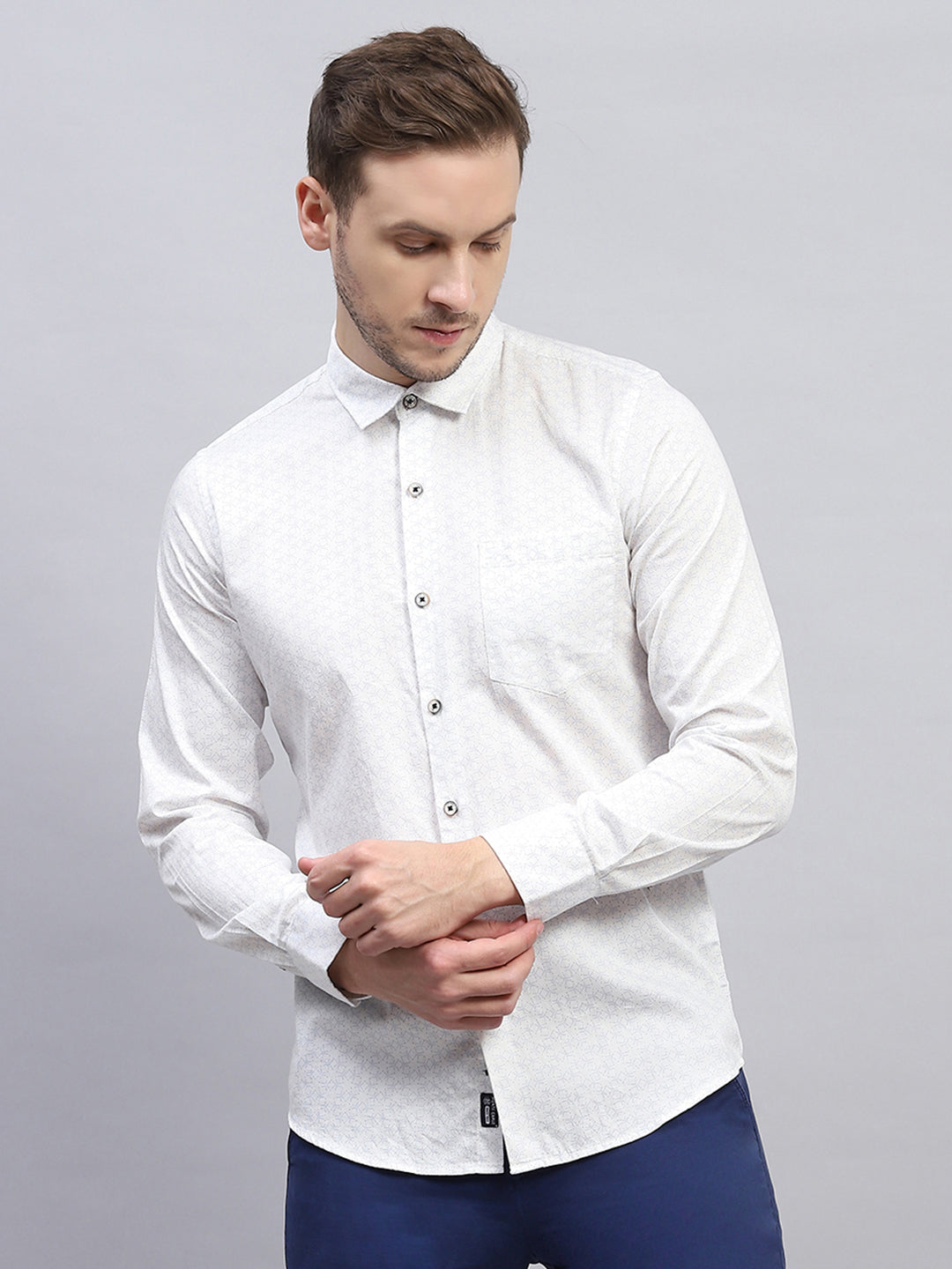 Monte Carlo Men Regular Fit White Shirt XL