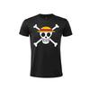 One Piece T Shirt Black Skull Genuine Official Sleeves-