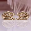 Elegant Niche Irregular Hollow Braided Zircon Ear Cuffs Women Stud Earrings Fashion Jewelry
