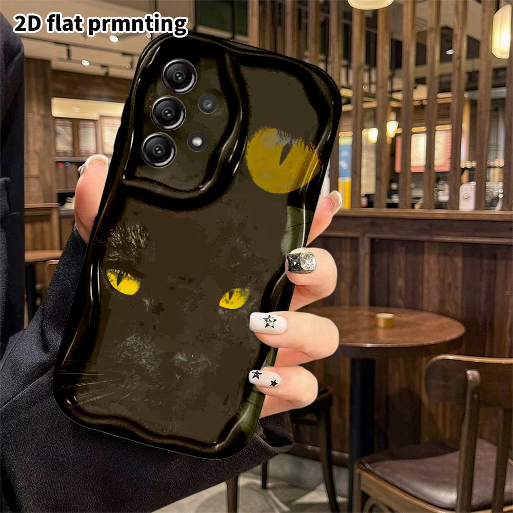 Phone Case: 2D Flat, Suitable for Samsung Galaxy A34 A35 M05 M06 S20 S22 S21 FE Plus 5G Protective Case, Black and Gold Pupil, Perfect Christmas and H