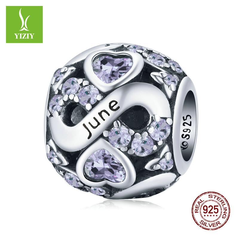 December Birthstone Beaded Accessories S925 Silver Constellation Transfer Bead Jewelry Bsc508