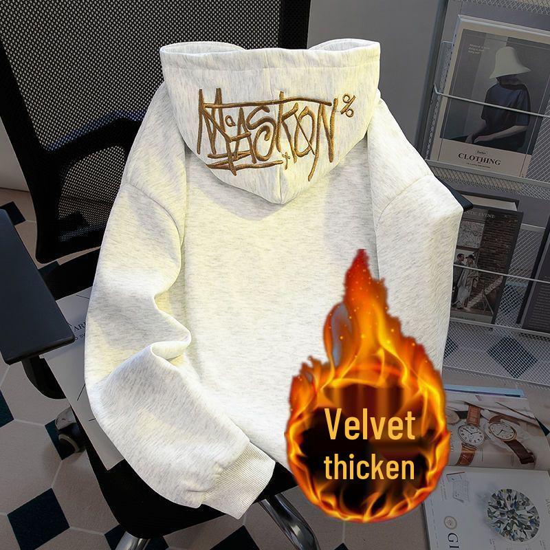 Unisex Hooded Embroidered Sweatshirt - Trendy Spring/Autumn Casual Outerwear