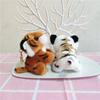 Simulation tiger keychain doll, cute tiger plush toy pendant, leopard doll girl doll gift