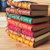 Retro Faux Leather Notebook with Key Binding and Embossed Logo