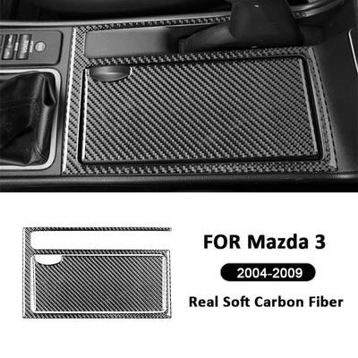 Für Mazda 3 2004-2009 Kohlefaser Auto Mittelkonsole Aufbewahrungsbox Panel Becherhalter Verkleidung Abdeckung Dekorationsaufkleber Auto Zubehör