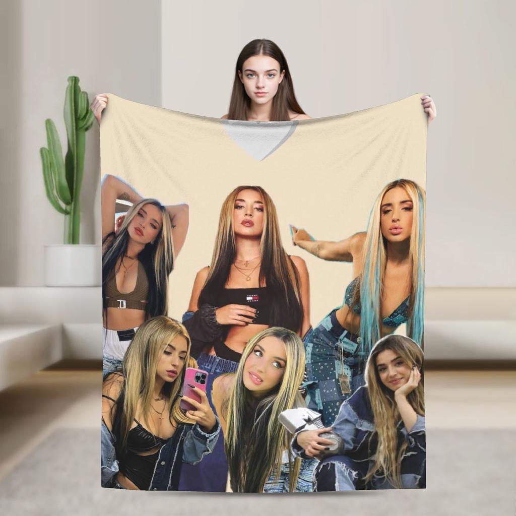 Lolas índigos Spanish Singer Bedding Throws Soft Cozy Graphic Blanket  For Home Decor Plane Travel Flannel Bedspread Bed Cover