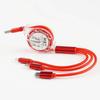 Retractable Crystal One-to-Three Fast Charging Cable: Multi-function for Mobile Phones.