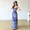 Coffee break French butterfly floral suspender dress children's summer new seaside vacation high-end long dress
