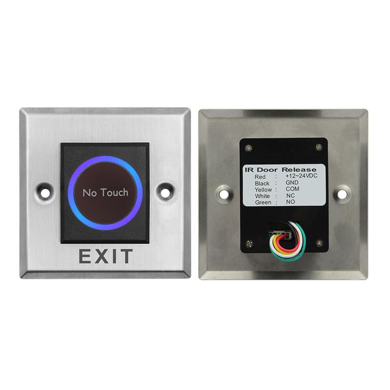 12/24V 5-15cm Abstand Einstellbar Berührungslose Ausgangstaste Türöffner Schalter Infrarotsensor Berührungsloser Metallknopf