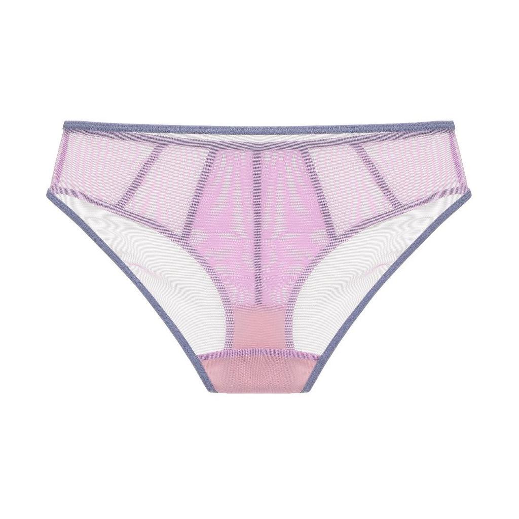 French Color Block Low-Waist Mesh Hip-Hugging Briefs for Women