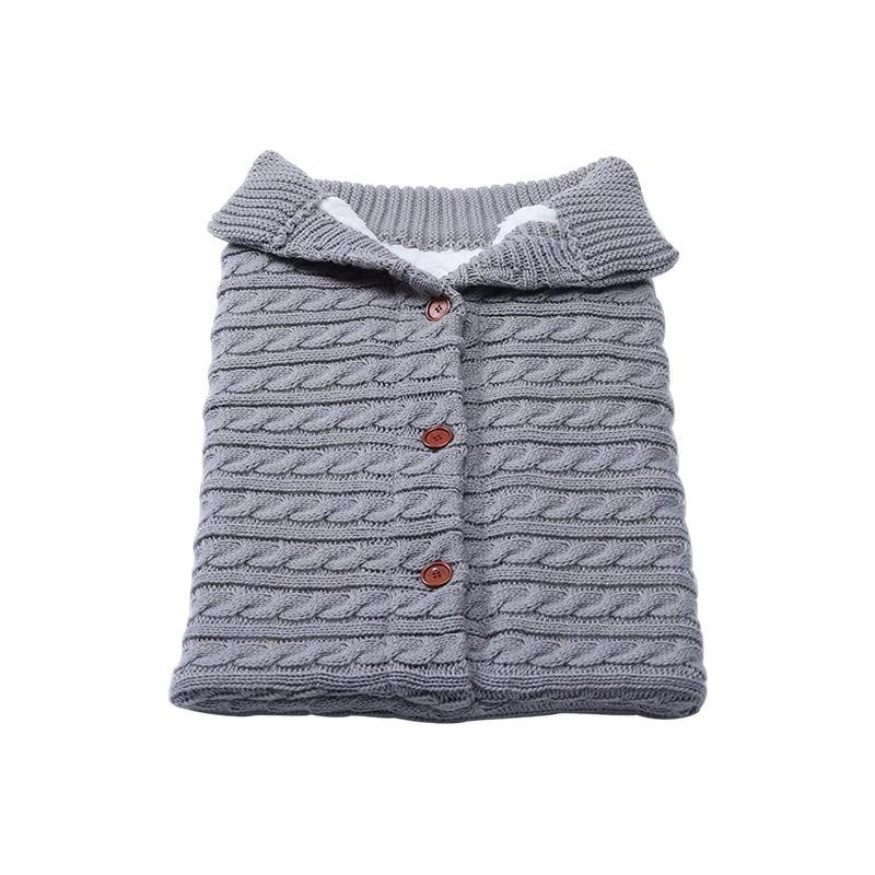 Cozy Autumn & Winter Baby Stroller Sleeping Bag - Wool Knit, Button Design, Plus Velvet, Thick & Warm.