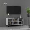 TV Stand with Metal Legs Concrete Grey 103.5 x 30 x 50 cm