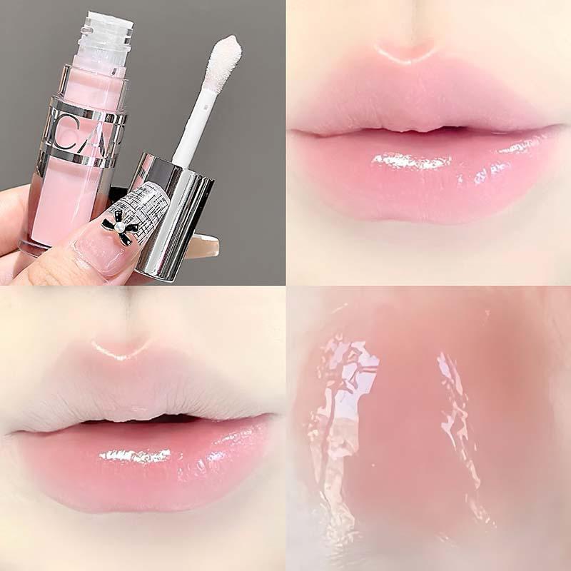 CAPPUVINI Clear Plumping Lip Oil: Moisturizing Glass Lips, Hydrating Mirror Finish Lipstick for Students