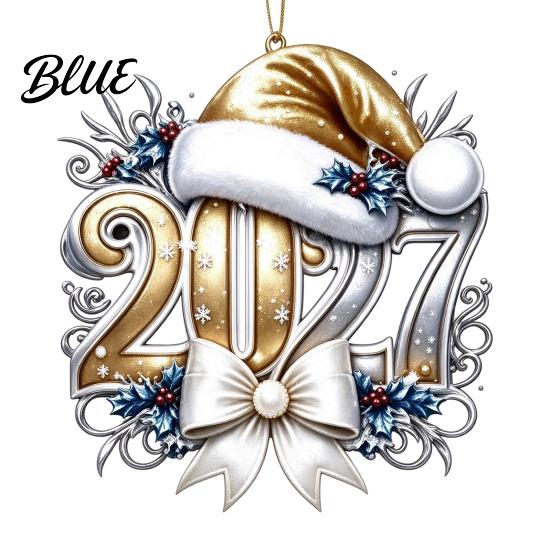 2027 Year Hanging for New 2D Flat Hat Ornament Ornaments Christmas Acrylic Decoration Tree Pendants