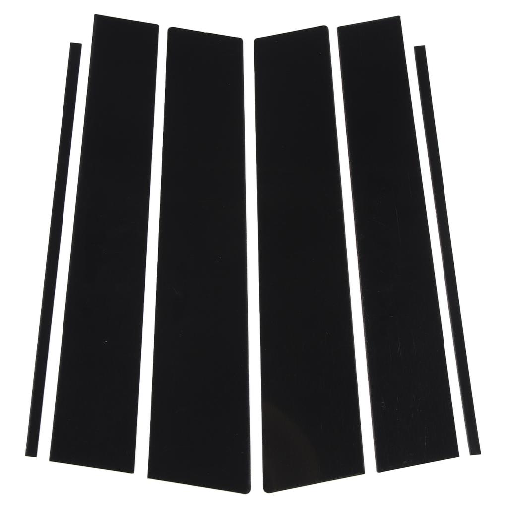 6 Pcs B Pillar Door Trim Molding Glossy Black PC Window Post Protector Cover for Hilux 2015 to 2023