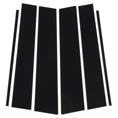 6 Pcs B Pillar Door Trim Molding Glossy Black PC Window Post Protector Cover for Hilux 2015 To 2023