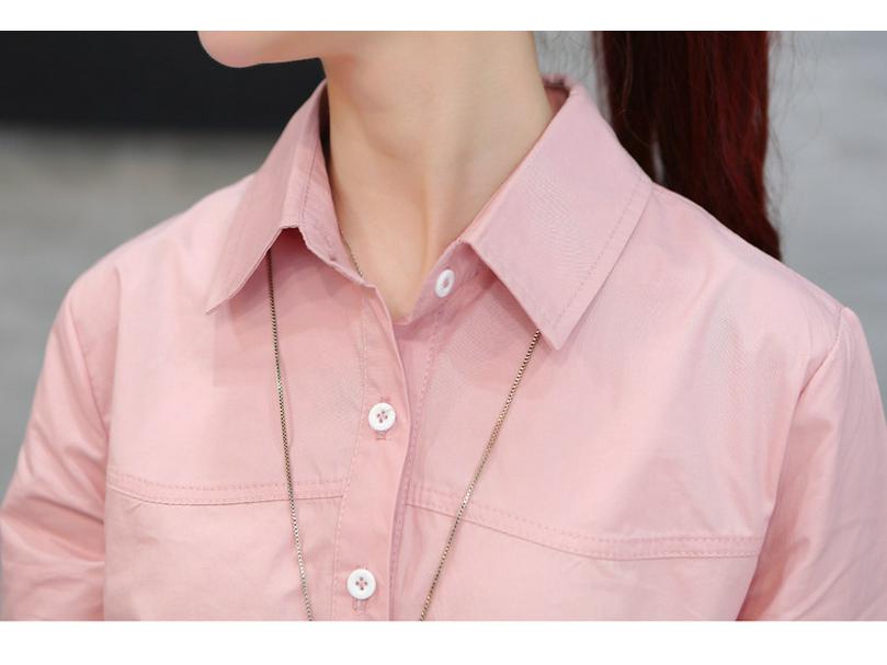 Women's Long-Sleeve Slim A-Line Lapel Shirt for Spring & Autumn - Korean Urban Style