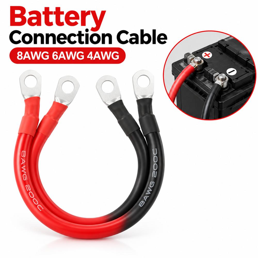1Pcs Tinned Copper Battery Connection Wire Inverter Battery Cable for Battery Pack Storage