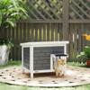 Outdoor Cat House Insulated with Openable Roof, Weatherproof Feral Cat Shelter for Rabbits, Cats, Grey